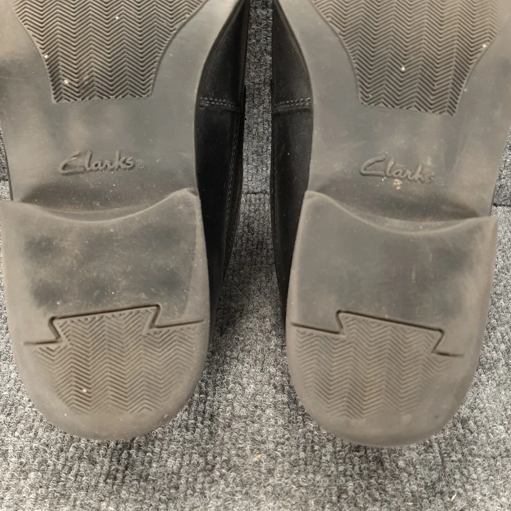Mens Clarks Collection Size 9.5 Ultimate Comfort Black Leather Slip On Loafers